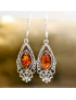 Boucles Ambre "Amande" Ethnique Argent 925 (s)