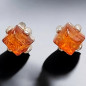 Boucles Ambre Carrées Argent 925 (s)