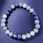 Bracelet Aventurine bleue et Lapis-lazuli Pierre rondes 8mm (s)