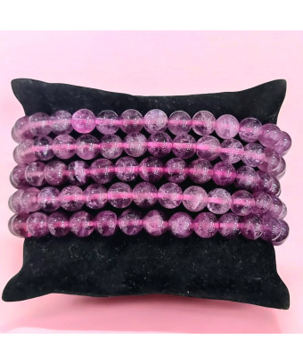 Bracelet Tourmaline rose (Rubelite) Pierres rondes (s)