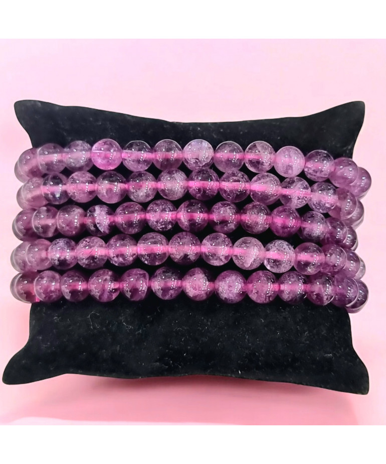 Bracelet Tourmaline rose (Rubelite) Pierres rondes (s)