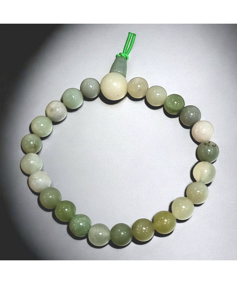 Bracelet Jade Impérial Mala Pierre ronde 8mm (s)