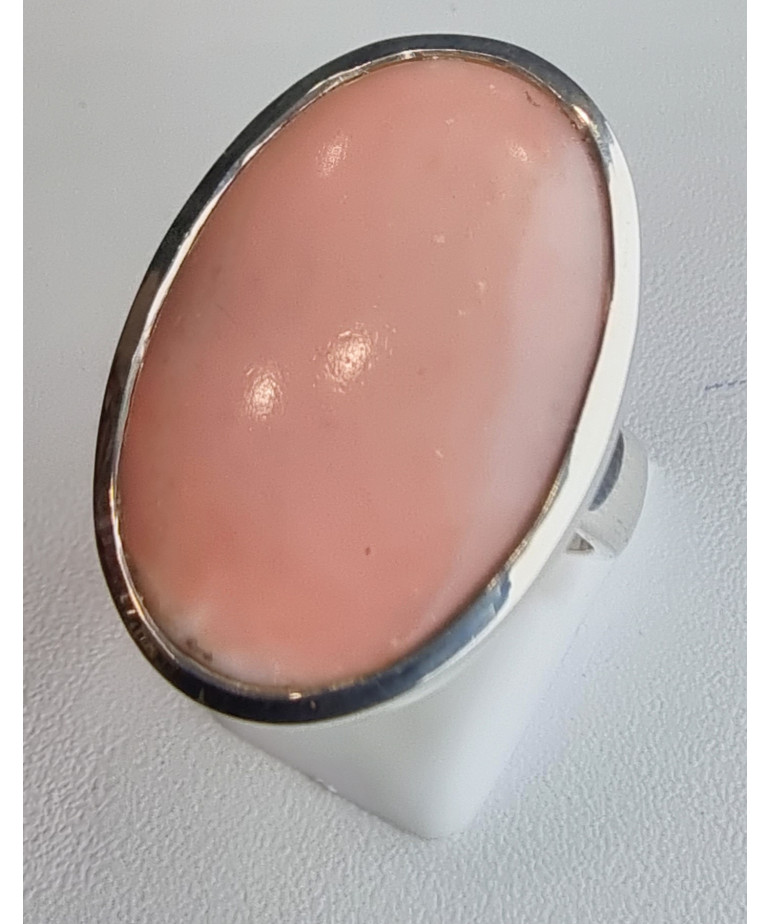 Bague Opale rose argent 925 Taille 54