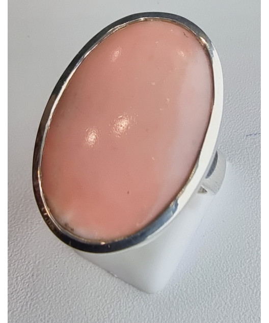 Bague Opale rose argent 925 Taille 54