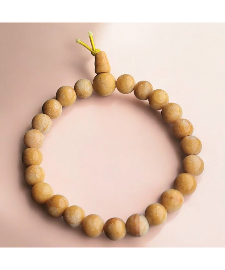 Bracelet Jaspe jaune Mala Pierres rondes 8mm (s)