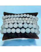 Bracelet Aigue marine A+ Pierres rondes