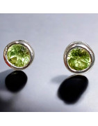 Boucles Péridot "Clou" Argent 925 (s)