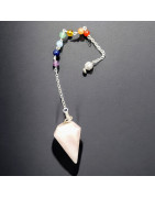 Pendule Quartz rose 7 Chakras