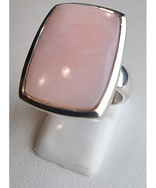 Bague Opale rose argent 925 Taille 54