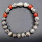 Bracelet Nuumite et Cornaline "Bouddha "Pierres rondes 8mm (s)