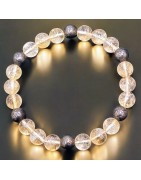 Bracelet Citrine et Pyrite Pierres rondes (s)