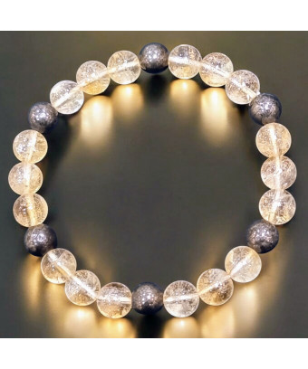 Bracelet Citrine et Pyrite Pierres rondes (s)