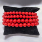 Bracelet Corail Bambou Pierres rondes (s)