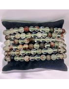 Bracelet Quartz Lodolite Pierres rondes 6mm (s)