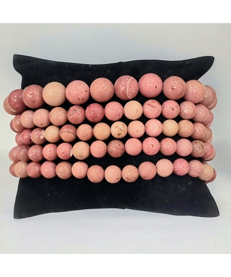 Bracelet Rhodochrosite Pierres rondes (s)