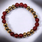 Bracelet Pyrite et Cornaline Pierres rondes 8mm (s)