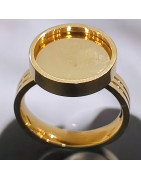 Bague modulable multipierres vissable Acier doré (s)