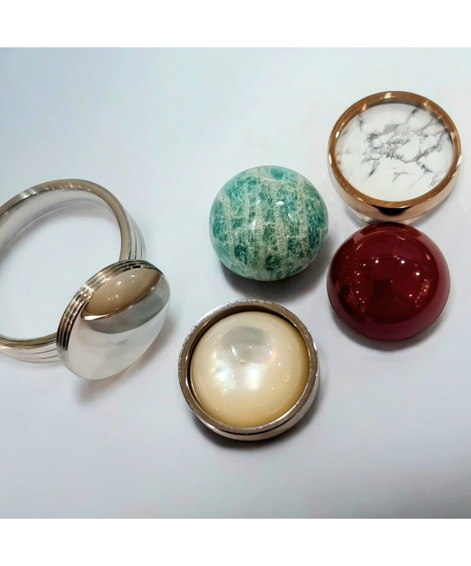 Bague modulable multipierres vissable Acier (s)