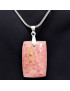 Pendentif Rhodochrosite Rectangulaire avec Chaîne acier (s)
