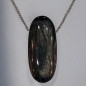 Pendentif Obsdienne Argentée Ovale avec Chaîne acier (s)