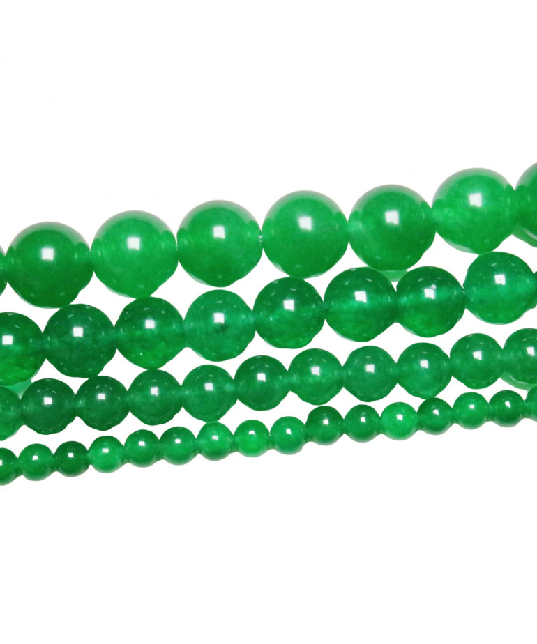 Bracelet agate verte pierres rondes