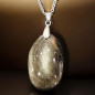 Pendentif Obsdienne Dorée Ovale avec Chaîne acier (s)