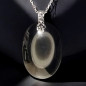 Pendentif Obsdienne Œil céleste Ovale avec Chaîne acier (s)