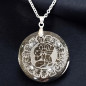 Pendentif Obsdienne dorée Calendrier Inca avec Chaîne acier (s)