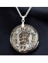 Pendentif Obsdienne dorée Calendrier Inca avec Chaîne acier (s)