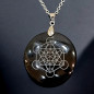 Pendentif Obsdienne noire Metatron avec Chaîne acier (s)