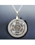 Pendentif Obsdienne noire dépolie Metatron avec Chaîne acier (s)