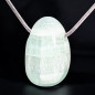 Pendentif Aragonite bleue Ovale avec Chaîne Acier (s)