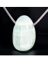 Pendentif Aragonite bleue Ovale avec Chaîne Acier (s)