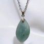 Pendentif Aigue marine Goutte avec Chaîne acier (s)