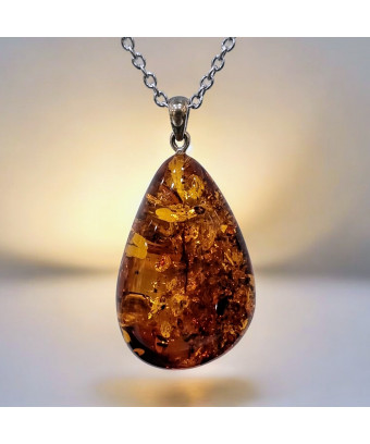 Pendentif Ambre Cognac...