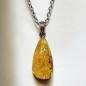 Pendentif Ambre Goutte avec Chaîne acier (s)