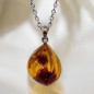Pendentif Ambre avec Chaîne acier (s)