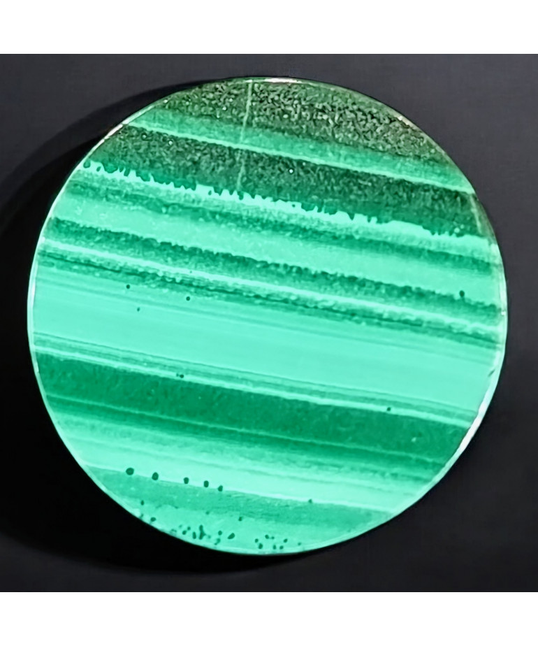 Pierre plate disque Malachite pour Bague modulable (s)