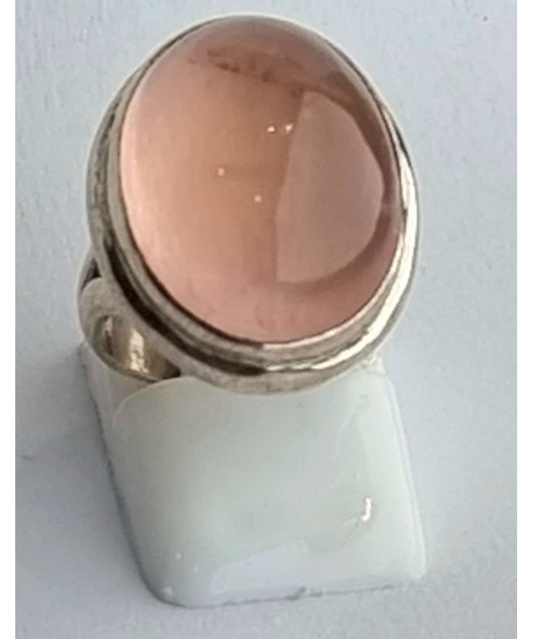 Bague Quartz rose argent 925 Taille 50