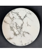 Pierre plate disque Howlite pour Pendentif modulable (s)