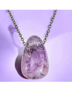 Pendentif Améthyste sur Chaîne Acier (s)