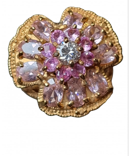 Bague Zirconium Plaquée or Taille 53
