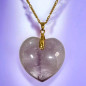 Pendentif Améthyste Cœur sur Chaîne Acier doré (s)
