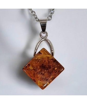 Pendentif Ambre Losange...