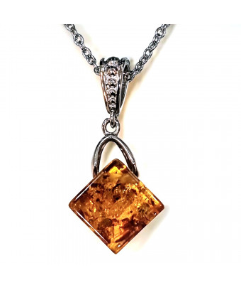 Pendentif Ambre Losange...