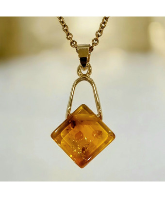 Pendentif Ambre Losange...