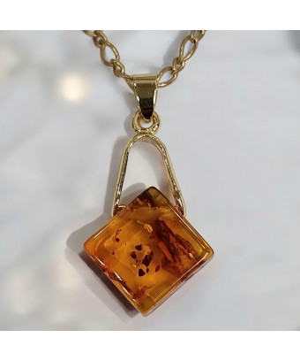 Pendentif Ambre Losange...