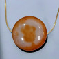 Pendentif Cornaline Rond sur Chaîne acier doré (s)
