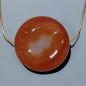 Pendentif Cornaline Rond sur Chaîne acier doré (s)