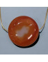 Pendentif Cornaline Rond sur Chaîne acier doré (s)